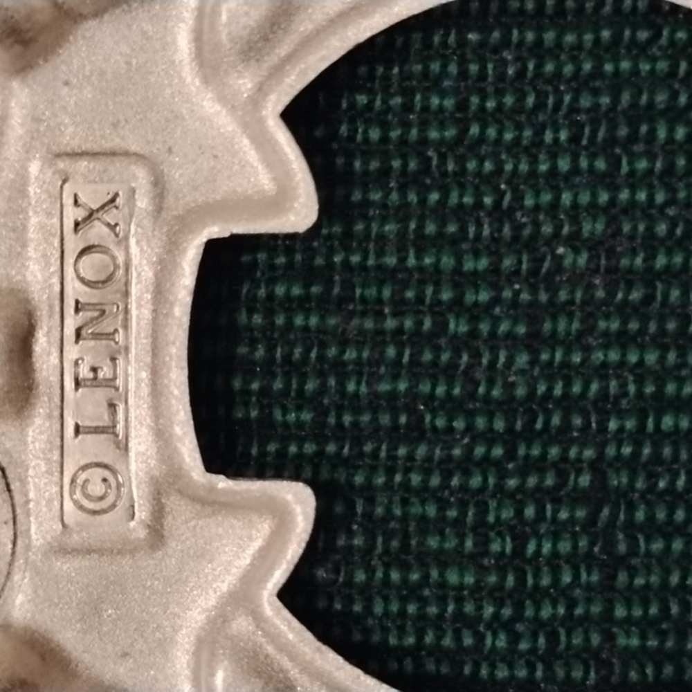 Lenox Silver Plated Wreath Ornament With Green Crystal Accents NEW - Picture 4 of 6